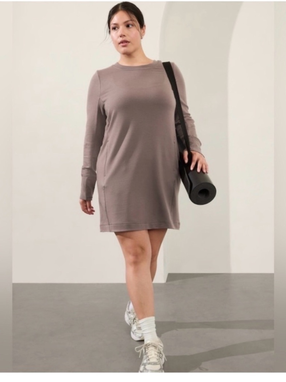 Athleta Coaster Luxe Sweatshirt Dress Purple Size Large